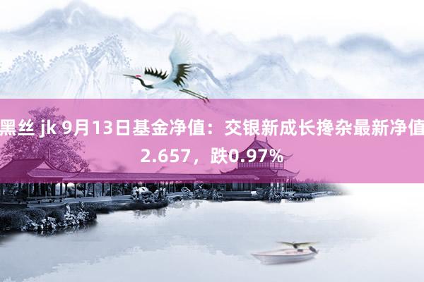 黑丝 jk 9月13日基金净值：交银新成长搀杂最新净值2.657，跌0.97%