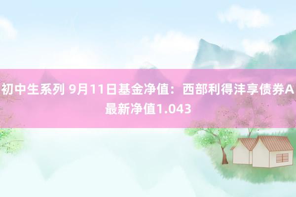 初中生系列 9月11日基金净值：西部利得沣享债券A最新净值1.043