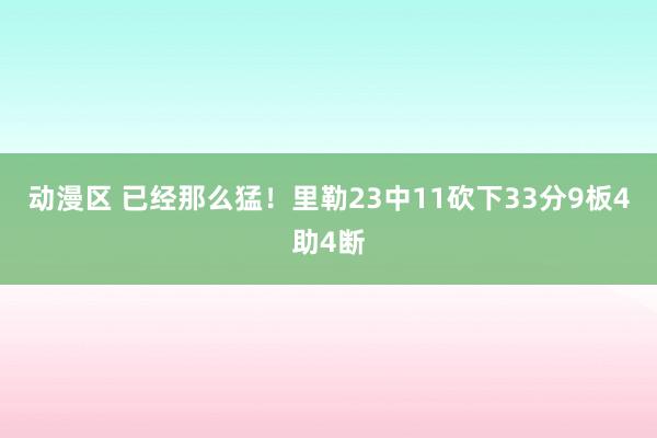 动漫区 已经那么猛！里勒23中11砍下33分9板4助4断