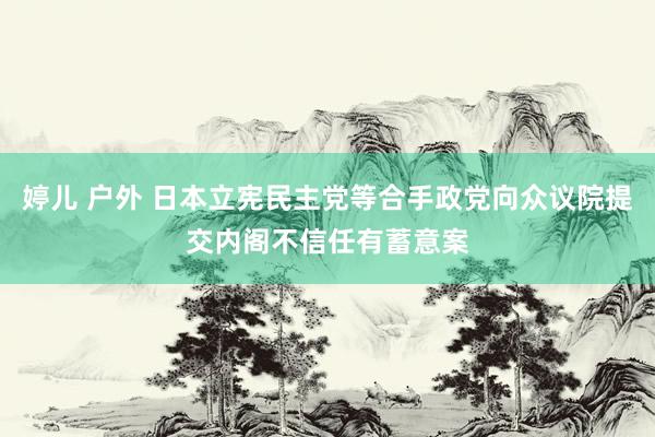 婷儿 户外 日本立宪民主党等合手政党向众议院提交内阁不信任有蓄意案