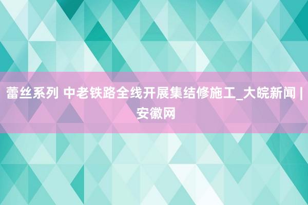 蕾丝系列 中老铁路全线开展集结修施工_大皖新闻 | 安徽网