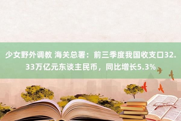 少女野外调教 海关总署：前三季度我国收支口32.33万亿元东谈主民币，同比增长5.3%