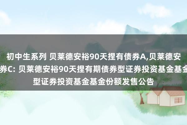 初中生系列 贝莱德安裕90天捏有债券A，贝莱德安裕90天捏有债券C: 贝莱德安裕90天捏有期债券型证券投资基金基金份额发售公告