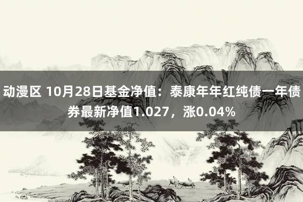 动漫区 10月28日基金净值：泰康年年红纯债一年债券最新净值1.027，涨0.04%