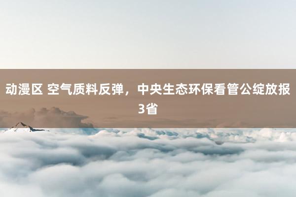 动漫区 空气质料反弹，中央生态环保看管公绽放报3省