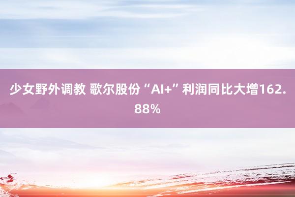 少女野外调教 歌尔股份“AI+”利润同比大增162.88%