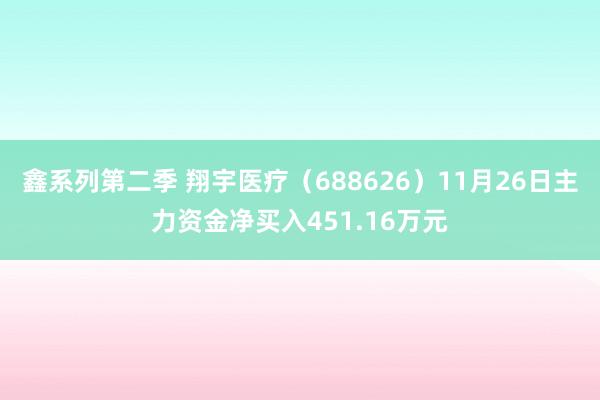 鑫系列第二季 翔宇医疗（688626）11月26日主力资金净买入451.16万元