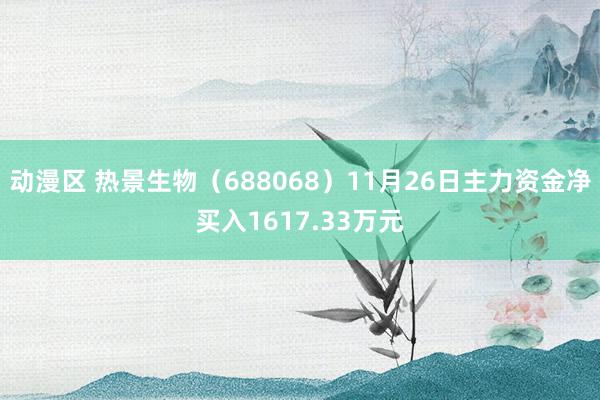 动漫区 热景生物（688068）11月26日主力资金净买入1617.33万元