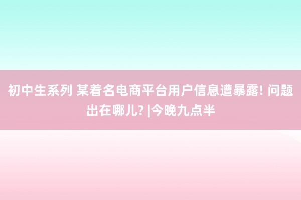 初中生系列 某着名电商平台用户信息遭暴露! 问题出在哪儿? |今晚九点半