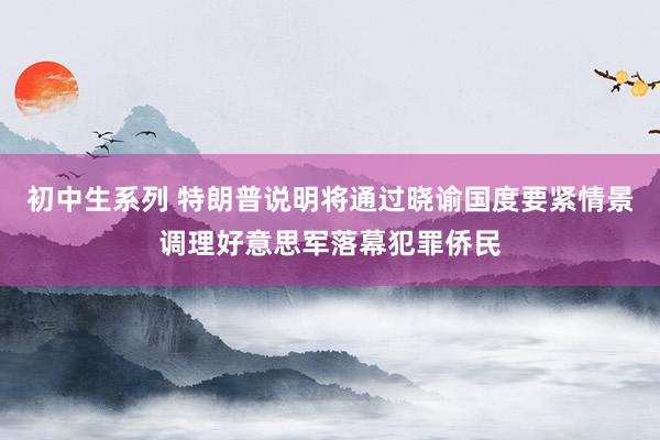 初中生系列 特朗普说明将通过晓谕国度要紧情景调理好意思军落幕犯罪侨民