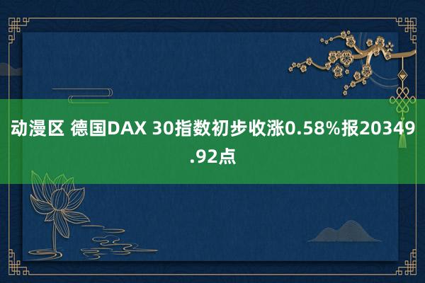 动漫区 德国DAX 30指数初步收涨0.58%报20349.92点