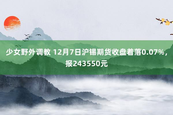 少女野外调教 12月7日沪锡期货收盘着落0.07%，报243550元