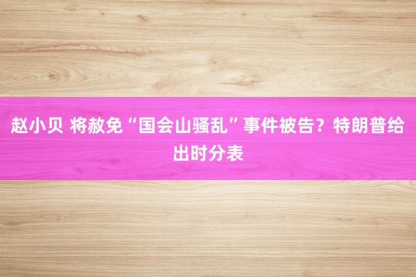 赵小贝 将赦免“国会山骚乱”事件被告？特朗普给出时分表