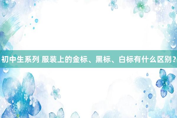 初中生系列 服装上的金标、黑标、白标有什么区别？