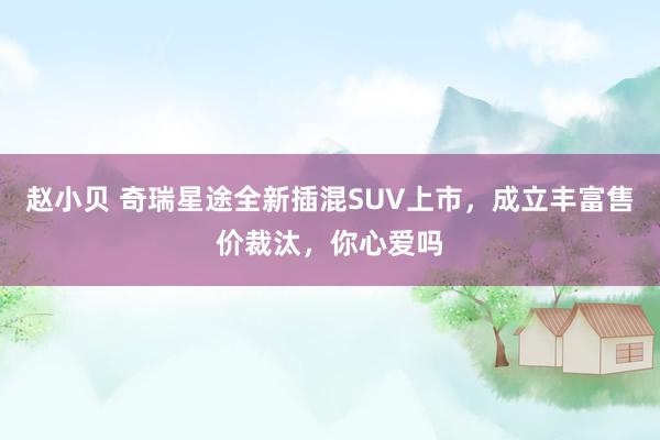 赵小贝 奇瑞星途全新插混SUV上市，成立丰富售价裁汰，你心爱吗