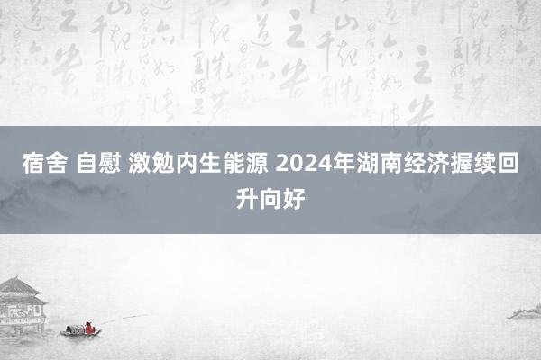 宿舍 自慰 激勉内生能源 2024年湖南经济握续回升向好