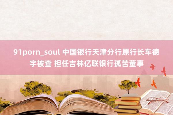 91porn_soul 中国银行天津分行原行长车德宇被查 担任吉林亿联银行孤苦董事