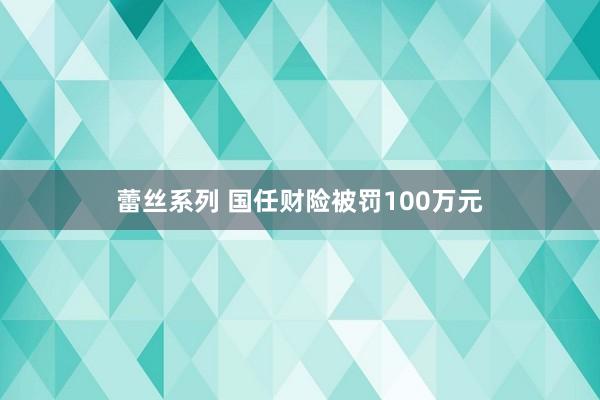 蕾丝系列 国任财险被罚100万元