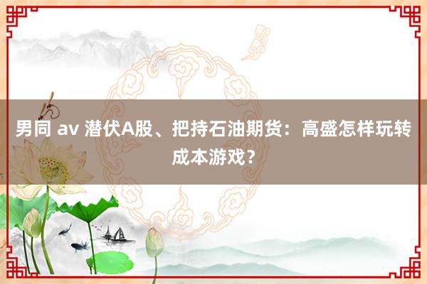 男同 av 潜伏A股、把持石油期货：高盛怎样玩转成本游戏？